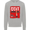 Quit Smoking Before Your Life Quits on You Mens Sweatshirt Jumper Sports Grey