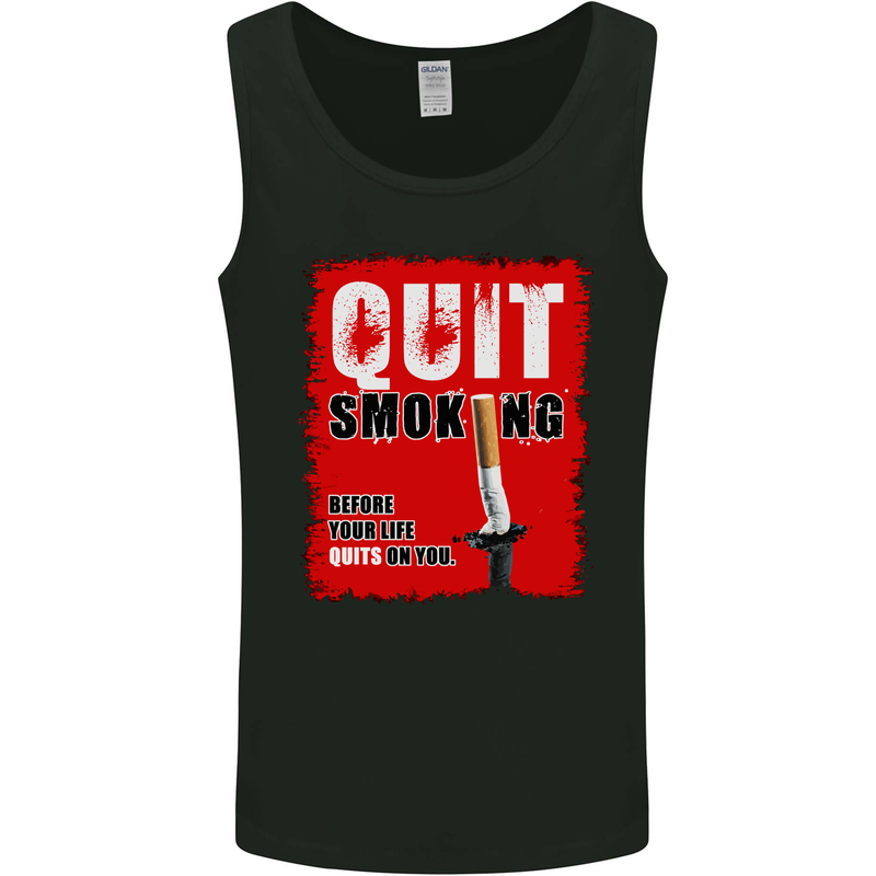 Quit Smoking Before Your Life Quits on You Mens Vest Tank Top Black