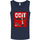 Quit Smoking Before Your Life Quits on You Mens Vest Tank Top Navy Blue