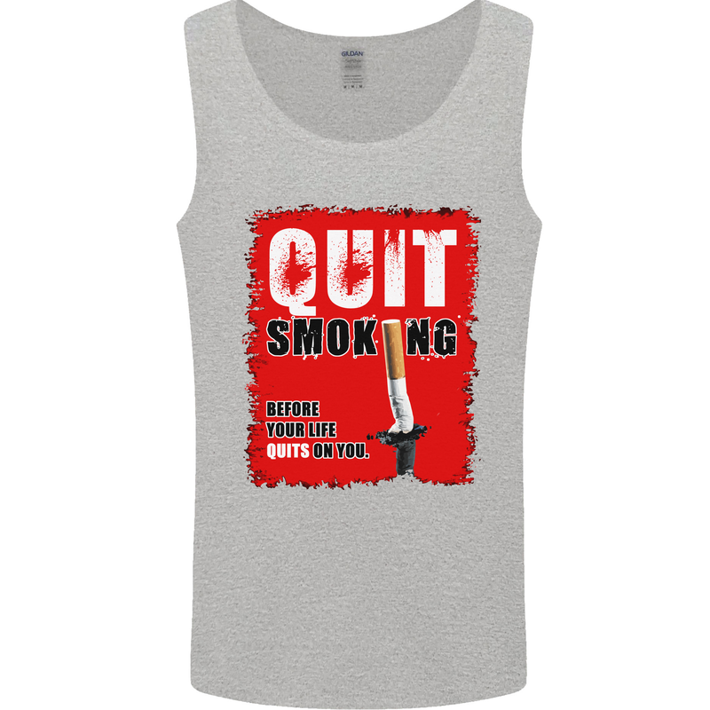 Quit Smoking Before Your Life Quits on You Mens Vest Tank Top Sports Grey