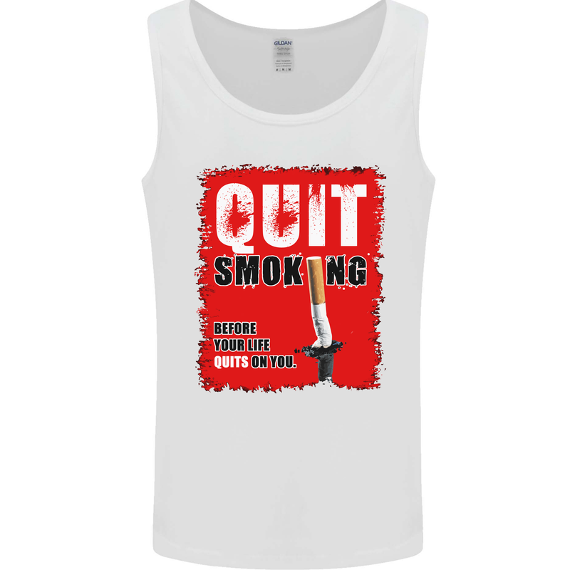 Quit Smoking Before Your Life Quits on You Mens Vest Tank Top White
