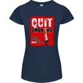 Quit Smoking Before Your Life Quits on You Womens Petite Cut T-Shirt Navy Blue
