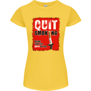 Quit Smoking Before Your Life Quits on You Womens Petite Cut T-Shirt Yellow