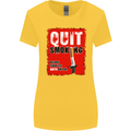 Quit Smoking Before Your Life Quits on You Womens Wider Cut T-Shirt Yellow