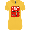 Quit Smoking Before Your Life Quits on You Womens Wider Cut T-Shirt Yellow