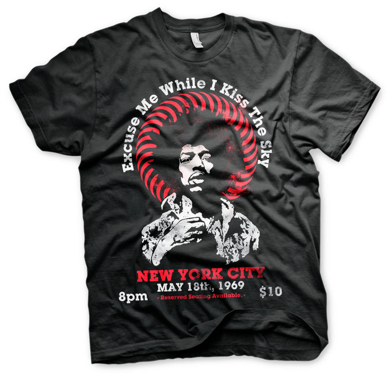 Jimi Hendrix live in new york mens black music t-shirt tee
