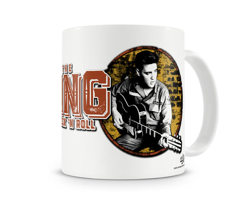 Elvis presley the king of rock and roll white coffee mug