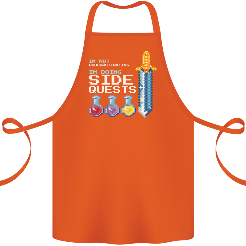 RPG Gaming I'm Doing Side Quests Gamer Cotton Apron 100% Organic Orange