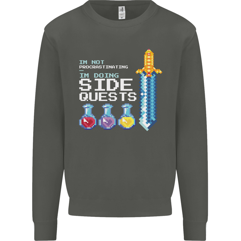 RPG Gaming I'm Doing Side Quests Gamer Kids Sweatshirt Jumper Storm Grey