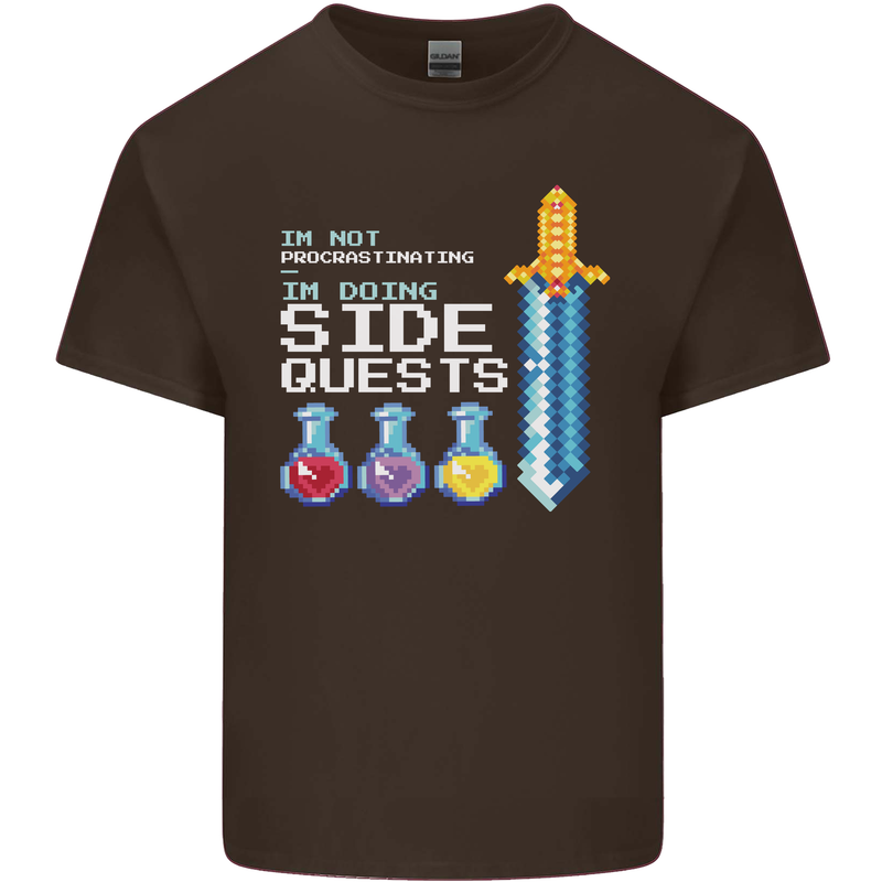 RPG Gaming I'm Doing Side Quests Gamer Kids T-Shirt Childrens Chocolate