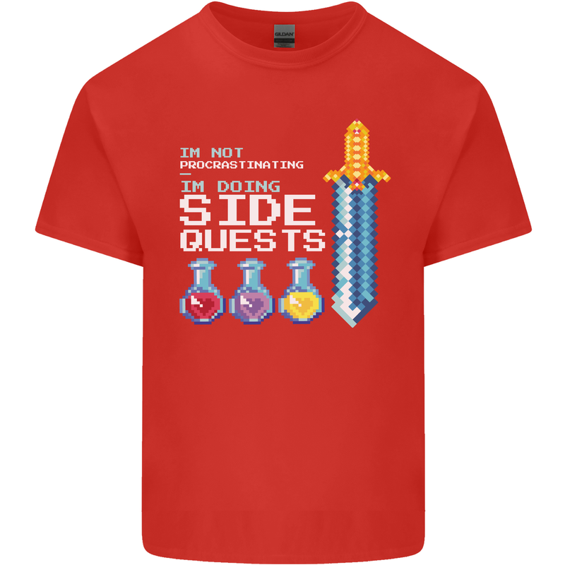 RPG Gaming I'm Doing Side Quests Gamer Kids T-Shirt Childrens Red