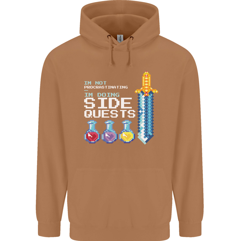 RPG Gaming I'm Doing Side Quests Gamer Mens 80% Cotton Hoodie Caramel Latte