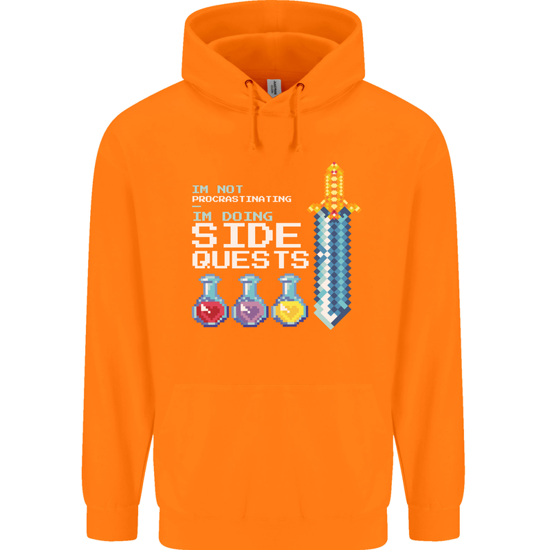 RPG Gaming I'm Doing Side Quests Gamer Mens 80% Cotton Hoodie Orange