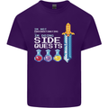 RPG Gaming I'm Doing Side Quests Gamer Mens Cotton T-Shirt Tee Top Purple
