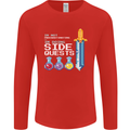RPG Gaming I'm Doing Side Quests Gamer Mens Long Sleeve T-Shirt Red