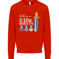RPG Gaming I'm Doing Side Quests Gamer Mens Sweatshirt Jumper Bright Red