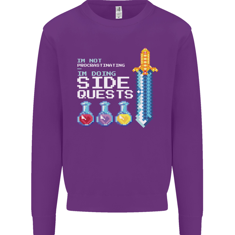 RPG Gaming I'm Doing Side Quests Gamer Mens Sweatshirt Jumper Purple