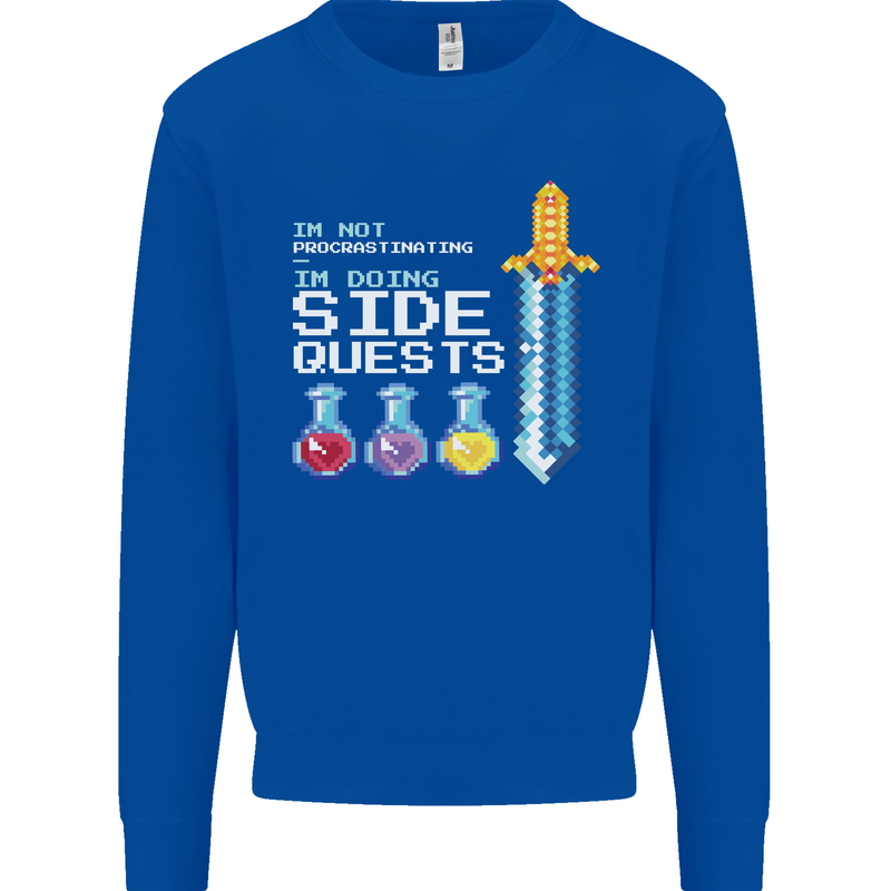 RPG Gaming I'm Doing Side Quests Gamer Mens Sweatshirt Jumper Royal Blue
