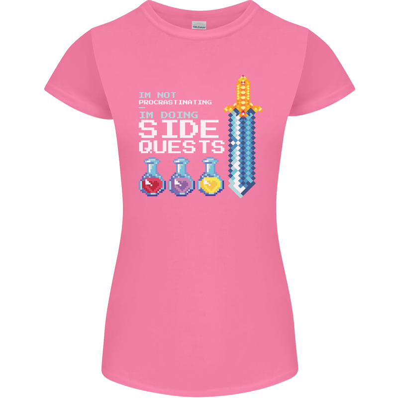 RPG Gaming I'm Doing Side Quests Gamer Womens Petite Cut T-Shirt Azalea