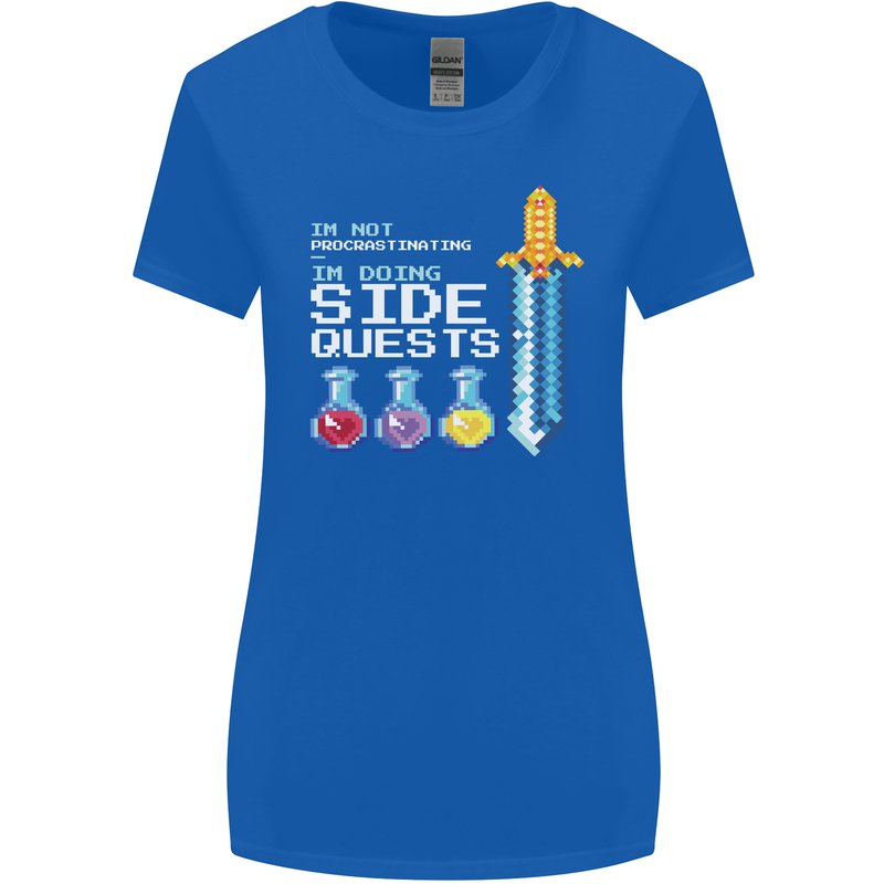 RPG Gaming I'm Doing Side Quests Gamer Womens Wider Cut T-Shirt Royal Blue