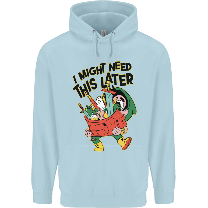 RPG Might Need this Later Role Playing Game Childrens Kids Hoodie Light Blue