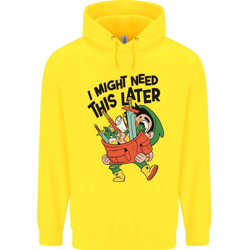 RPG Might Need this Later Role Playing Game Childrens Kids Hoodie Yellow
