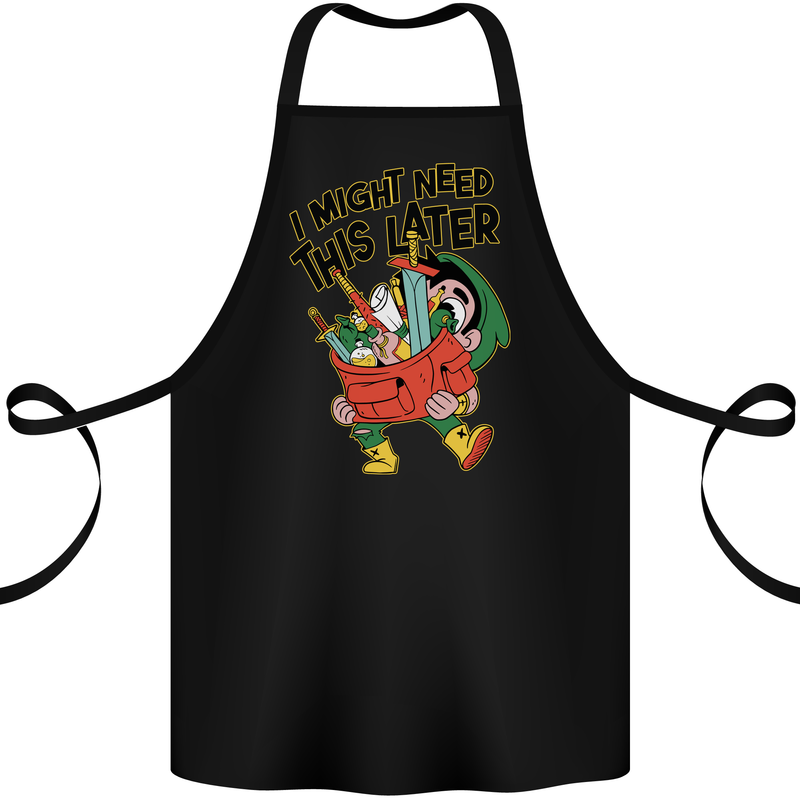 RPG Might Need this Later Role Playing Game Cotton Apron 100% Organic Black