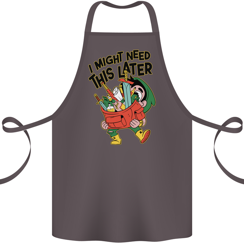 RPG Might Need this Later Role Playing Game Cotton Apron 100% Organic Dark Grey