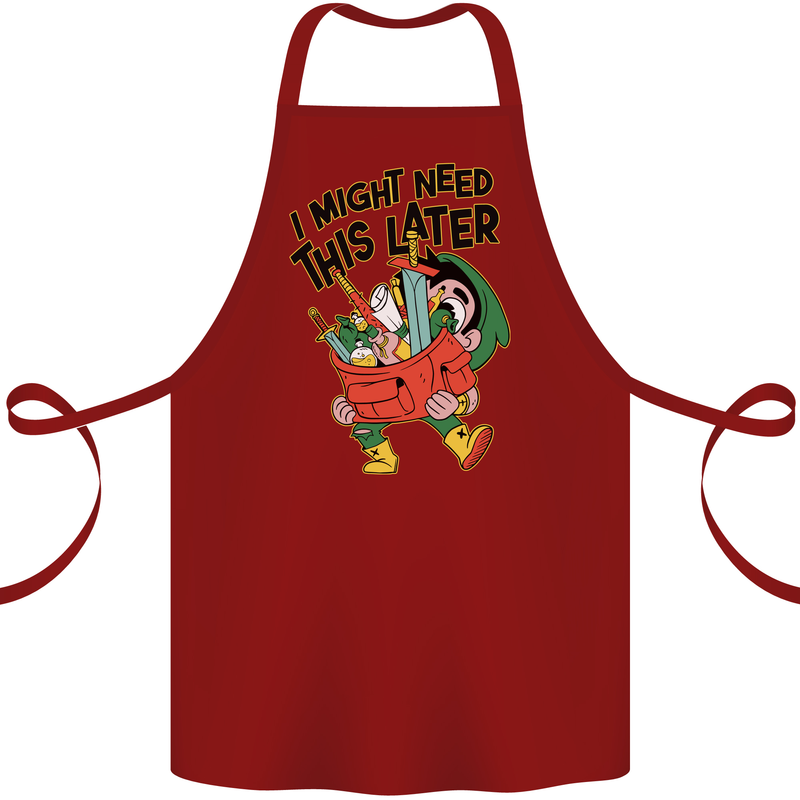 RPG Might Need this Later Role Playing Game Cotton Apron 100% Organic Maroon