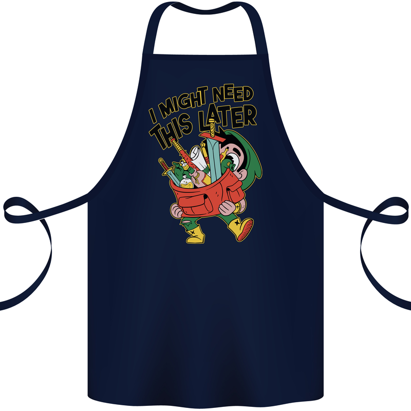 RPG Might Need this Later Role Playing Game Cotton Apron 100% Organic Navy Blue