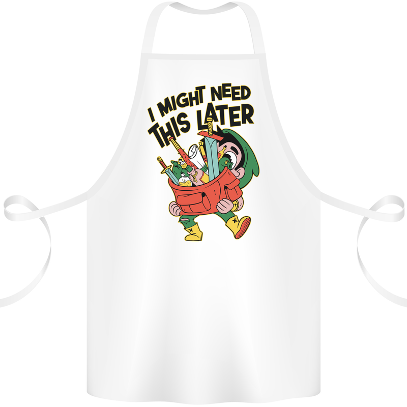 RPG Might Need this Later Role Playing Game Cotton Apron 100% Organic White