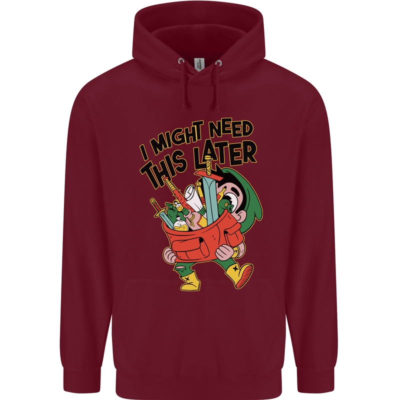 RPG Might Need this Later Role Playing Game Mens 80% Cotton Hoodie Maroon