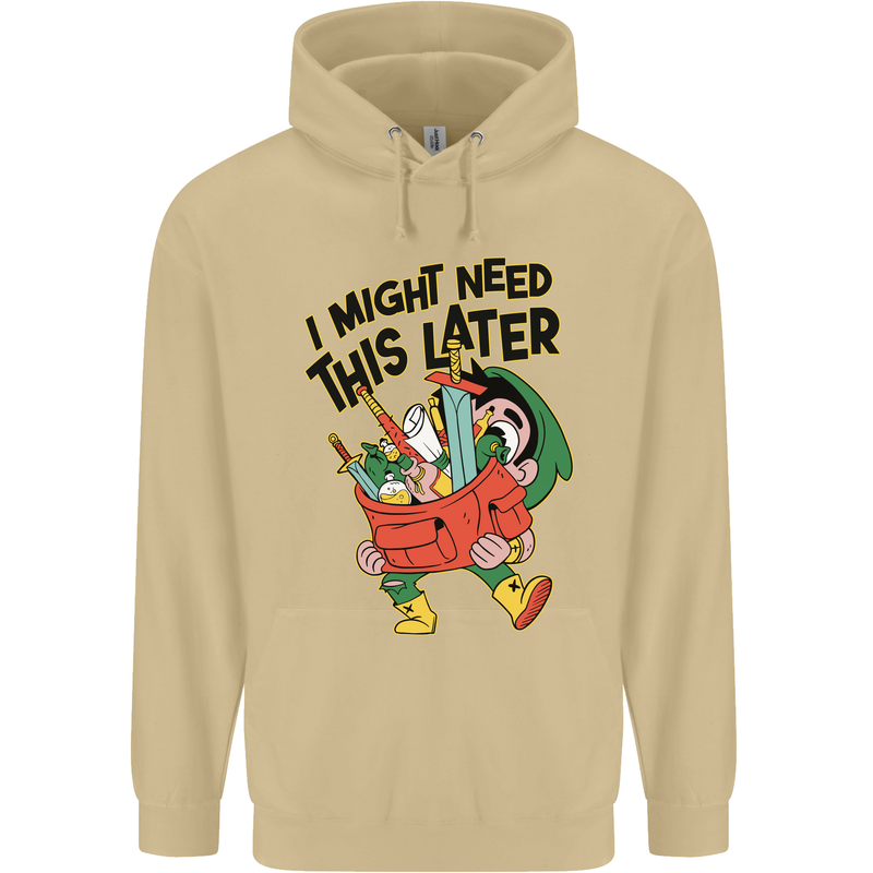 RPG Might Need this Later Role Playing Game Mens 80% Cotton Hoodie Sand