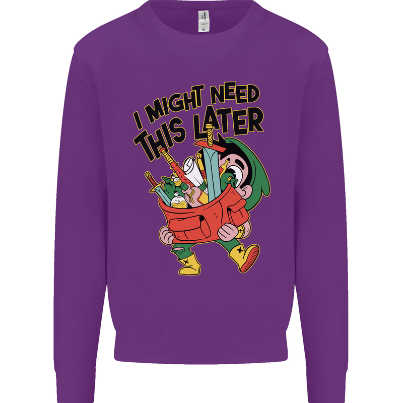 RPG Might Need this Later Role Playing Game Mens Sweatshirt Jumper Purple