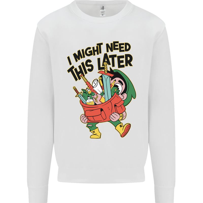 RPG Might Need this Later Role Playing Game Mens Sweatshirt Jumper White