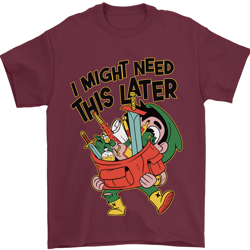 RPG Might Need this Later Role Playing Game Mens T-Shirt Cotton Gildan Maroon