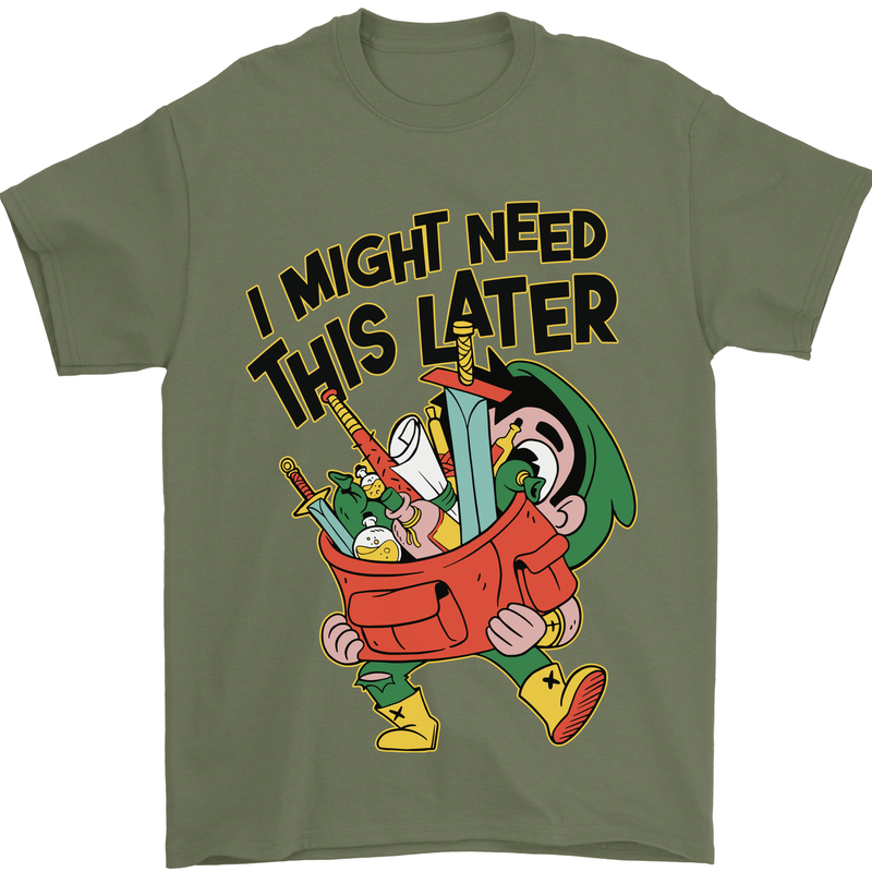 RPG Might Need this Later Role Playing Game Mens T-Shirt Cotton Gildan Military Green