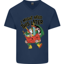 RPG Might Need this Later Role Playing Game Mens V-Neck Cotton T-Shirt Navy Blue