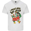 RPG Might Need this Later Role Playing Game Mens V-Neck Cotton T-Shirt White