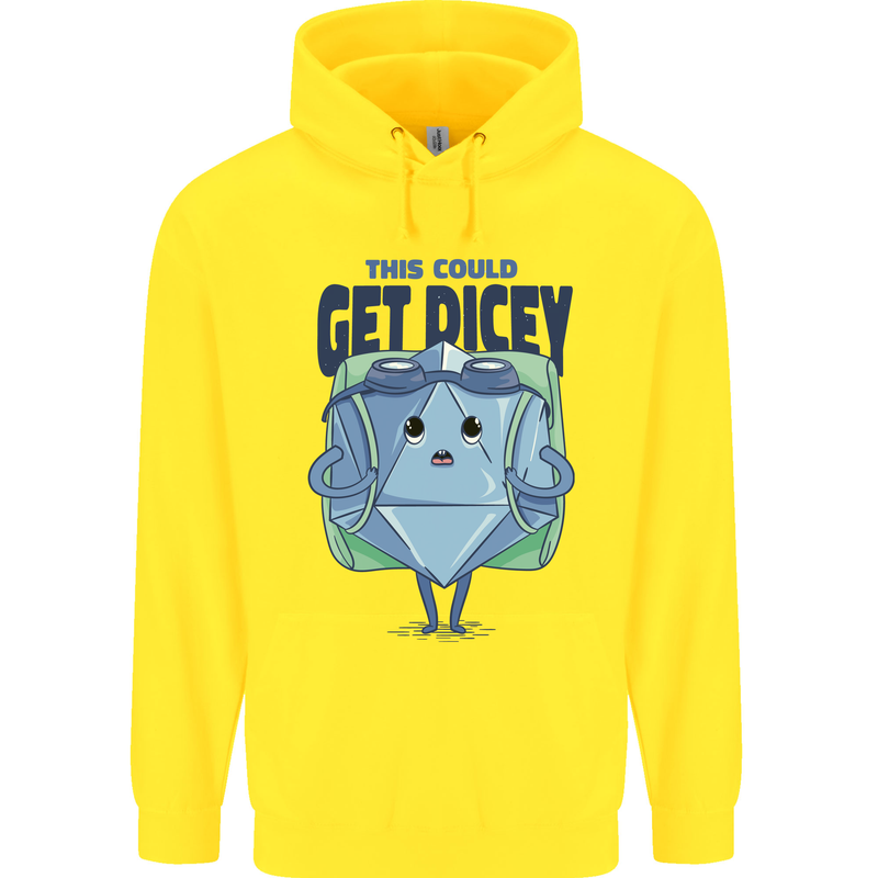 RPG Role Playing Game Get Dicey Funny Childrens Kids Hoodie Yellow