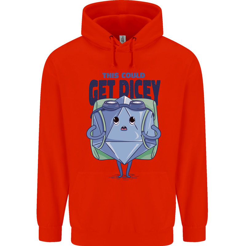 RPG Role Playing Game Get Dicey Funny Mens 80% Cotton Hoodie Bright Red