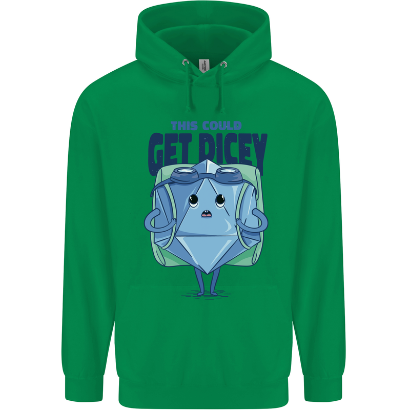 RPG Role Playing Game Get Dicey Funny Mens 80% Cotton Hoodie Irish Green