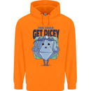 RPG Role Playing Game Get Dicey Funny Mens 80% Cotton Hoodie Orange