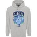 RPG Role Playing Game Get Dicey Funny Mens 80% Cotton Hoodie Sports Grey