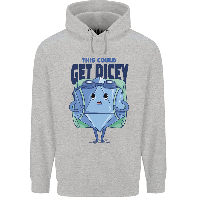 RPG Role Playing Game Get Dicey Funny Mens 80% Cotton Hoodie Sports Grey
