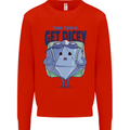 RPG Role Playing Game Get Dicey Funny Mens Sweatshirt Jumper Bright Red
