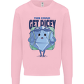 RPG Role Playing Game Get Dicey Funny Mens Sweatshirt Jumper Light Pink
