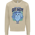 RPG Role Playing Game Get Dicey Funny Mens Sweatshirt Jumper Sand