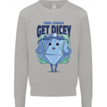 RPG Role Playing Game Get Dicey Funny Mens Sweatshirt Jumper Sports Grey