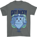 RPG Role Playing Game Get Dicey Funny Mens T-Shirt Cotton Gildan Charcoal